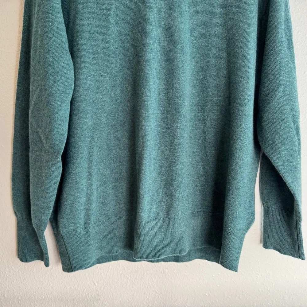 NWOT J. Crew Cashmere relaxed crewneck sweater Size S Deep Sea Multi Heather